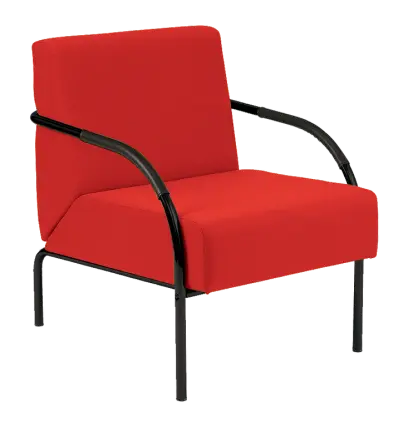 SPA 1 černý lak, látka BONDAI BN14 (4011) - látka červená